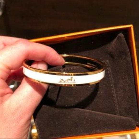 Hermès white enamel bracelet